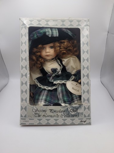 Vintage sitting porcelain doll - porcelain,