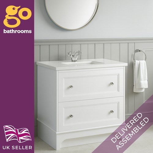 White bathroom vanity - white,