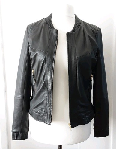 Mng leather jacket black - mng,