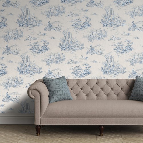 Classic blue wallpaper toile - classic,
