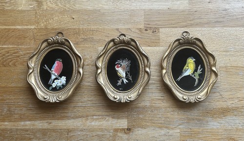 Vintage reverse glass bird - reverse,
