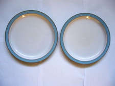 DENBY COLONIAL BLUE 2 X SALAD DESSERT PLATES GOOD USED CONDITION X