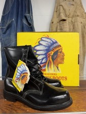 Vintage 1970s Deadstock Chippewa Boots Black Leather Style 29359 Size 8.5 E 