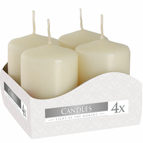 Set ivory pillar candles - ivory,