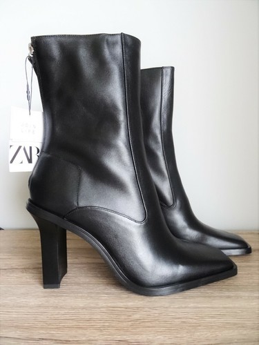 Zara black square - black, toed