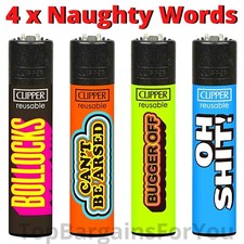 4 x Clipper Lighters NAUGHTY