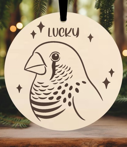Zebra finch christmas bauble - zebra,