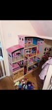 Large Wooden Dolls House With Furniture