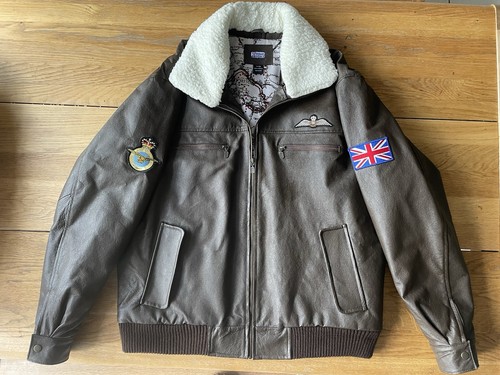 Men leather jacket brown - leather,