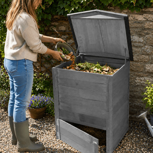 Wooden beehive compost - wooden, bin