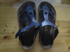 Well Loved Women's Birkenstock Big Gizeh Black Leather Thong Sandal Size 9 EU40