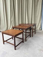Vtg Mid Century Teak Nest Of