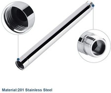 Round Shower Tube Chrome Connectors Extension G1/2inch Handheld Replacement