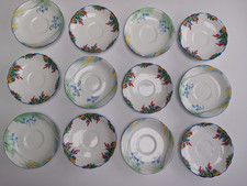 Job Lot Bone China Hand Painted Art Deco Saucers - Grafton  - New Chelsea x 12