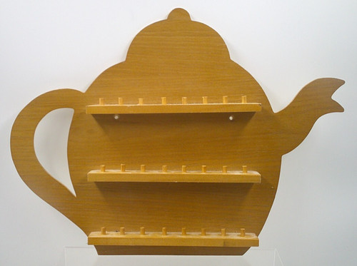 Teapot wooden thimble display - wooden,