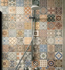 44x44cm Full Single Tile Porcelain Moroccan Style Floor & Wall Patchwork Pattern
