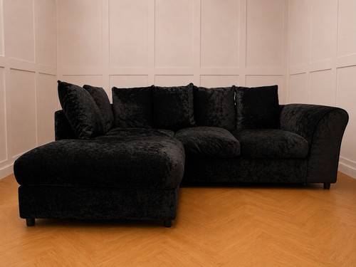 Black velvet left sided - black, 4