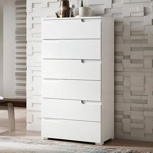 White high gloss chest - high,