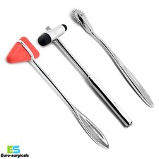  Neurology Sensory Testing Babinski Hammer Pin Wheel Taylor Reflex Hammer 3PCS