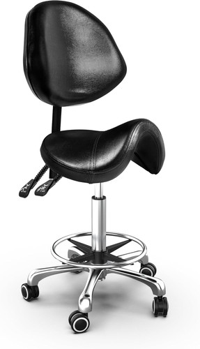 Ergonomic saddle stool with - saddle,