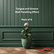 Tongue and Groove 120cm X 60cm x 9mm Pack of 6 Wall Panelling MDF T & G effect