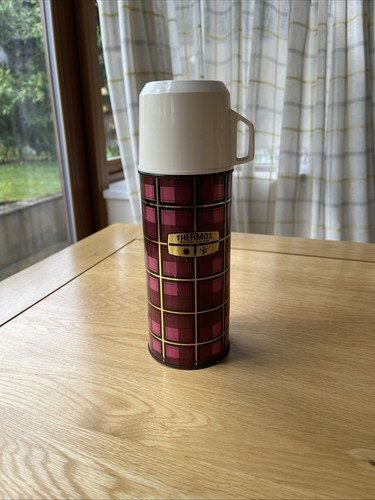 Vintage thermos tartan vacuum - vintage,