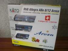 KATO/NOCH N GAUGE RhB AROSA BLUE LIVERY 3 CAR ALLEGRA EMU  - NEW  - BARGAIN!