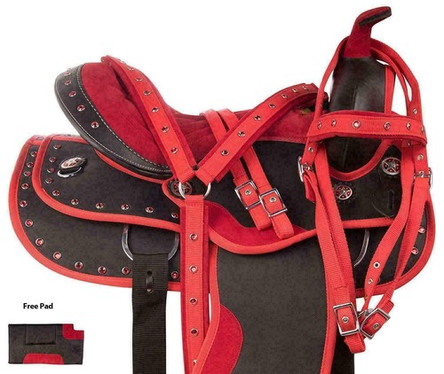 Synthetic red black - red/black, western
