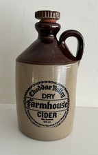 VINTAGE EMPTY OLD  SALT GLAZE STONEWARE CHEDDAR VALLEY CIDER BOTTLE