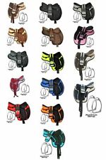 Synthetic Saddle Treeless Free max English Pony/adult Horse  Tack With Stirrup