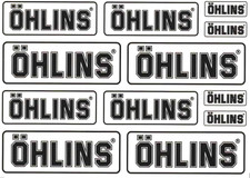 Ohlins Transparent / clear vinyl Decals/ Stickers (12indv) 1xA5 sheet