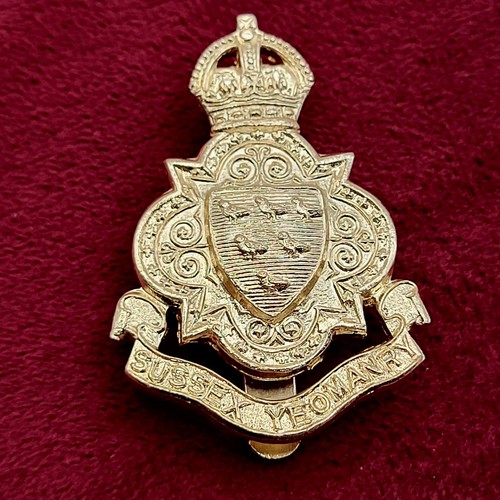 Sussex yeomanry cap badge - badge, j.r