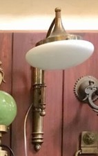 Vintage Art Deco Brass Milk Glass Wall Ceiling Fixture Sconces Ship Light Lamp