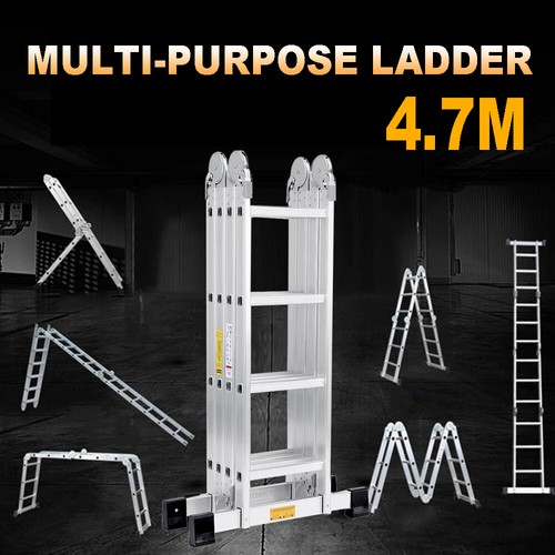 Aluminium folding ladder - aluminium,