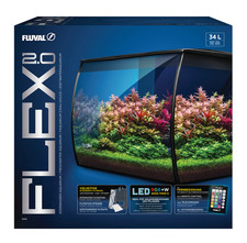 Fluval Flex 2.0 - Modern 34L Freshwater Aquarium with LED & Filtration System