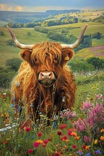 HIGHLAND COW ANIMAL CANVAS PICTURE PRINT WALL ART