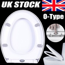 Soft Close Toilet Seat White Bathroom Oval Heavy Duty Universal Hinges Anti Slam
