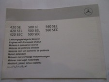 Benz SE W126 W 126 Brochure Technical Data Performance Enhanced Engines AMG