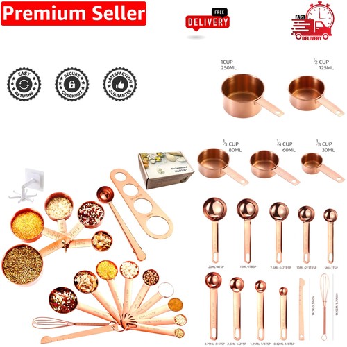 Piece copper measuring cups - 19-piece,
