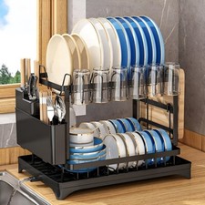 2 Tier Dish Drainer Rack with