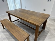 Rare Large Laura Ashley Oak Table and 2 Benches from the Milton Range