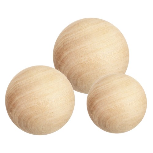 3pcs unfinished wooden balls - 3pcs,
