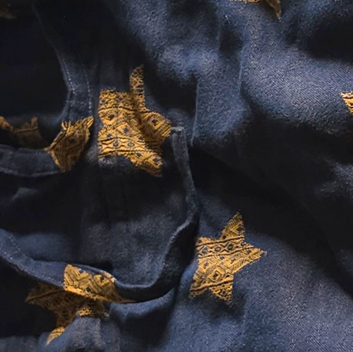 Navy blue gold star baby - blue,