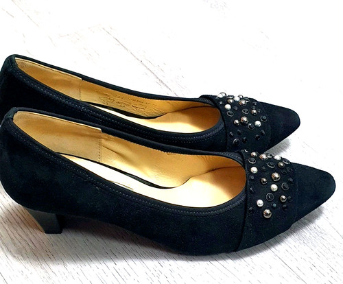 Gabor black suede - black, court