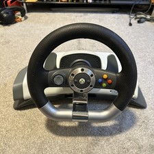Microsoft Xbox 360 Steering Wheel - White/black -Unit Only  working perfectly 