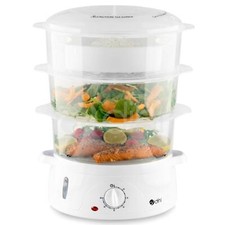 9L Electric Food Steamer 800w White Healthy Food with Rice Cooking Tray
