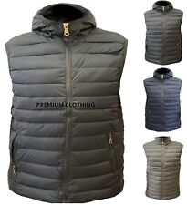 Mens Sleeveless NO HOODED GILET Body Warmer Puffer Quilted Padded Bomber bombsdr