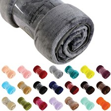 Plain Faux Fur Throws Extra Soft Large Fluffy Cosy Sofa Bed Settee Mink Blankets