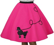 Neon Pink FELT Poodle Skirt _