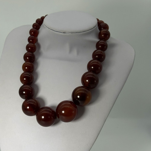 Necklace vintage cherry amber - cherry,